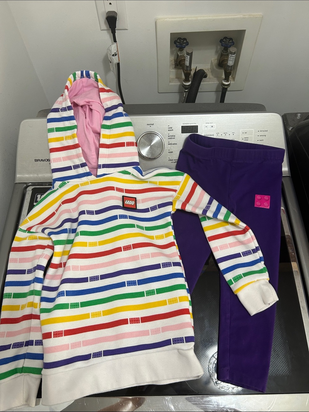 Girls 4t two piece outfit set matching Lego hoodie leggings pants bottom primary